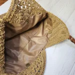 کیف بافتنی مدل ساحلی طرح لاله موتیف کد 325 - تصویر 2