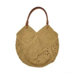 کیف بافتنی مدل ساحلی طرح لاله موتیف کد 325